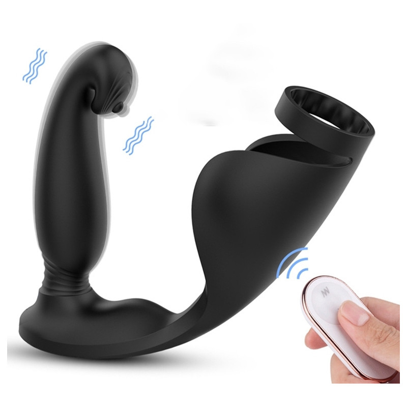 Generique Plug vibrant et Sac à bourses Rapteus 11 x 3cm - Anneau 30mm